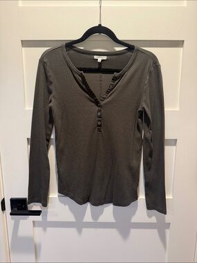 Maurices dark grey Long-Sleeve Henley Top